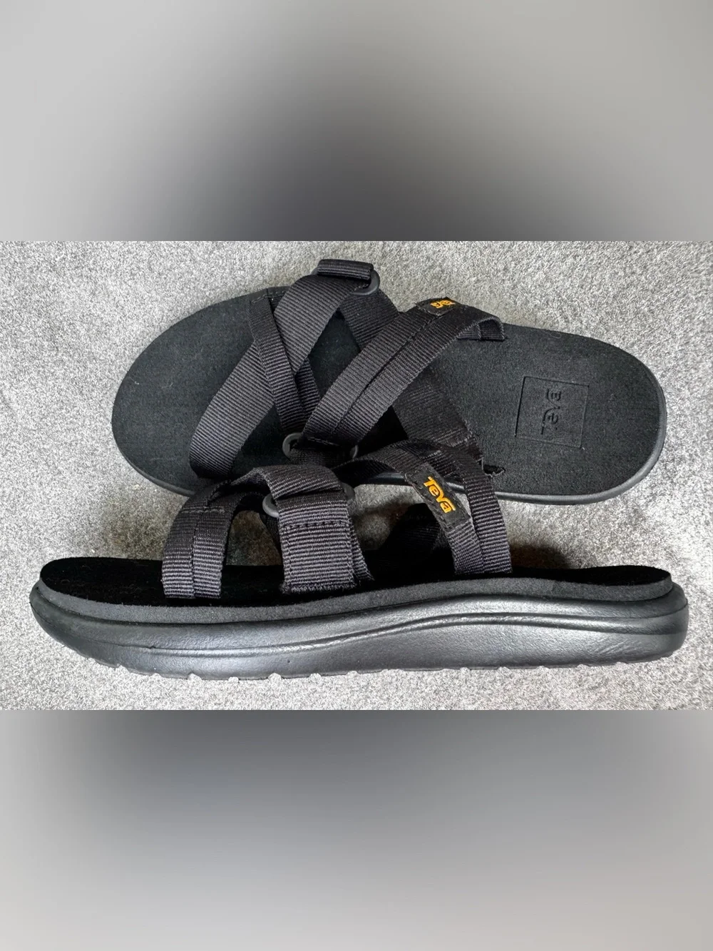 Teva Voya Slides Sandals Black Size 5 Size EU36 Strappy Sustainable Outdoors